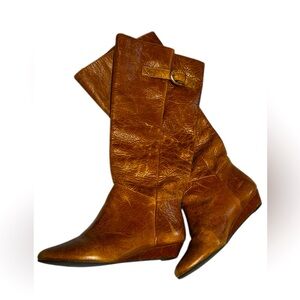 Intyce All-Leather.suede-brown.wedge boots. 6M